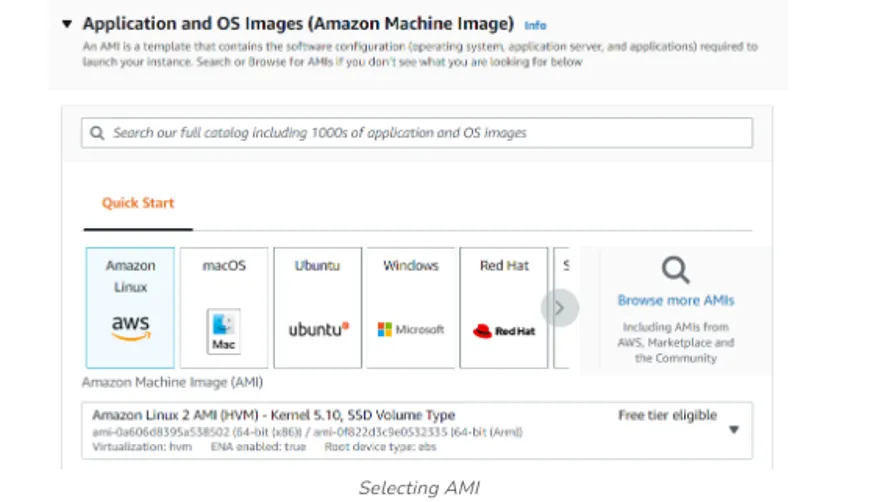 Select OS AMI